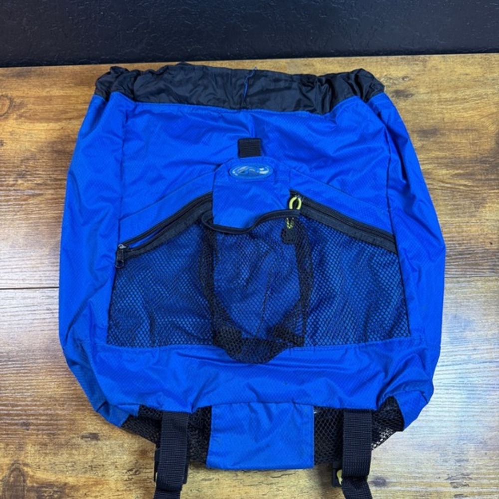 Gap Vintage Y2K Blue Ripstop Nylon Drawstring Backpack‎ OS